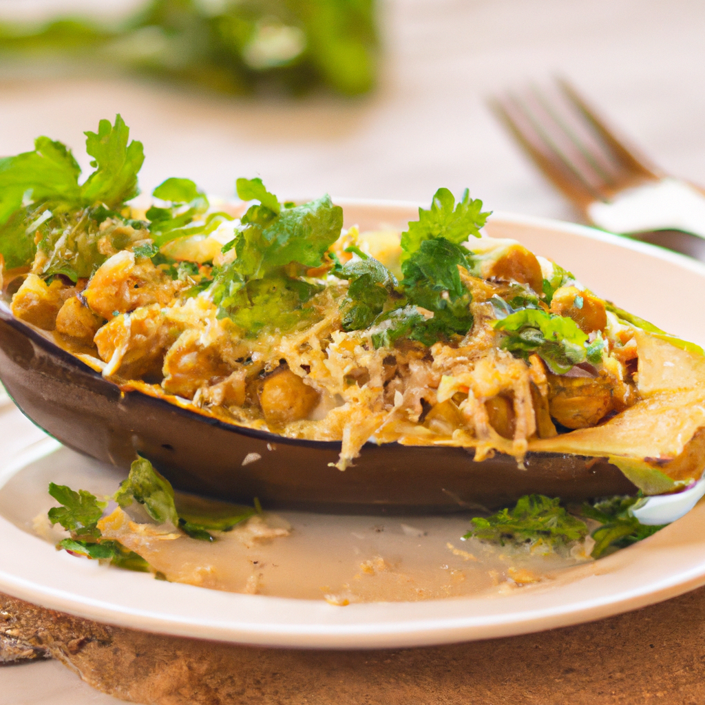 Berenjenas Rellenas De Garbanzos Stuffed Eggplant With Chickpeas