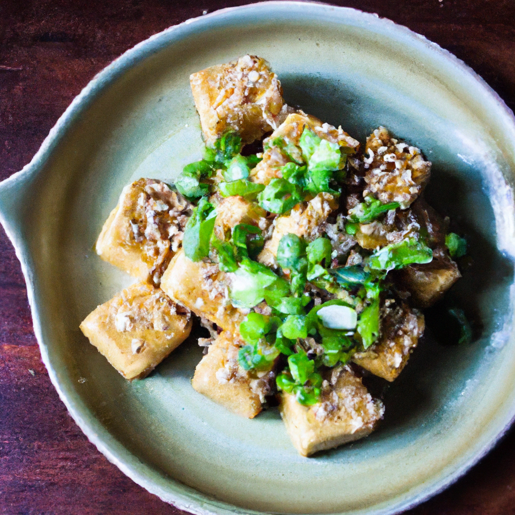 Korean Fried Tofu With Soy Garlic Sauce