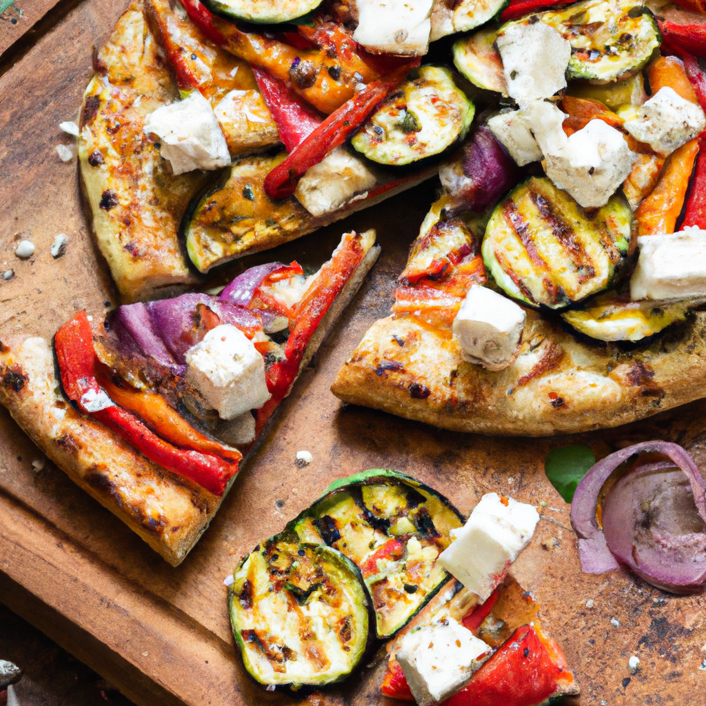 Grilled Vegetable And Feta Pizza