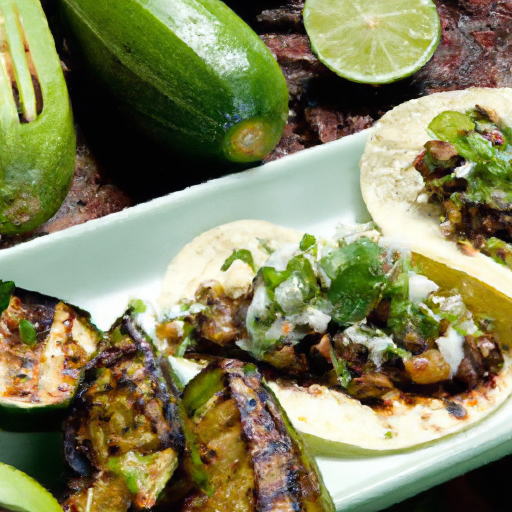 Grilled Zucchini And Poblano Tacos