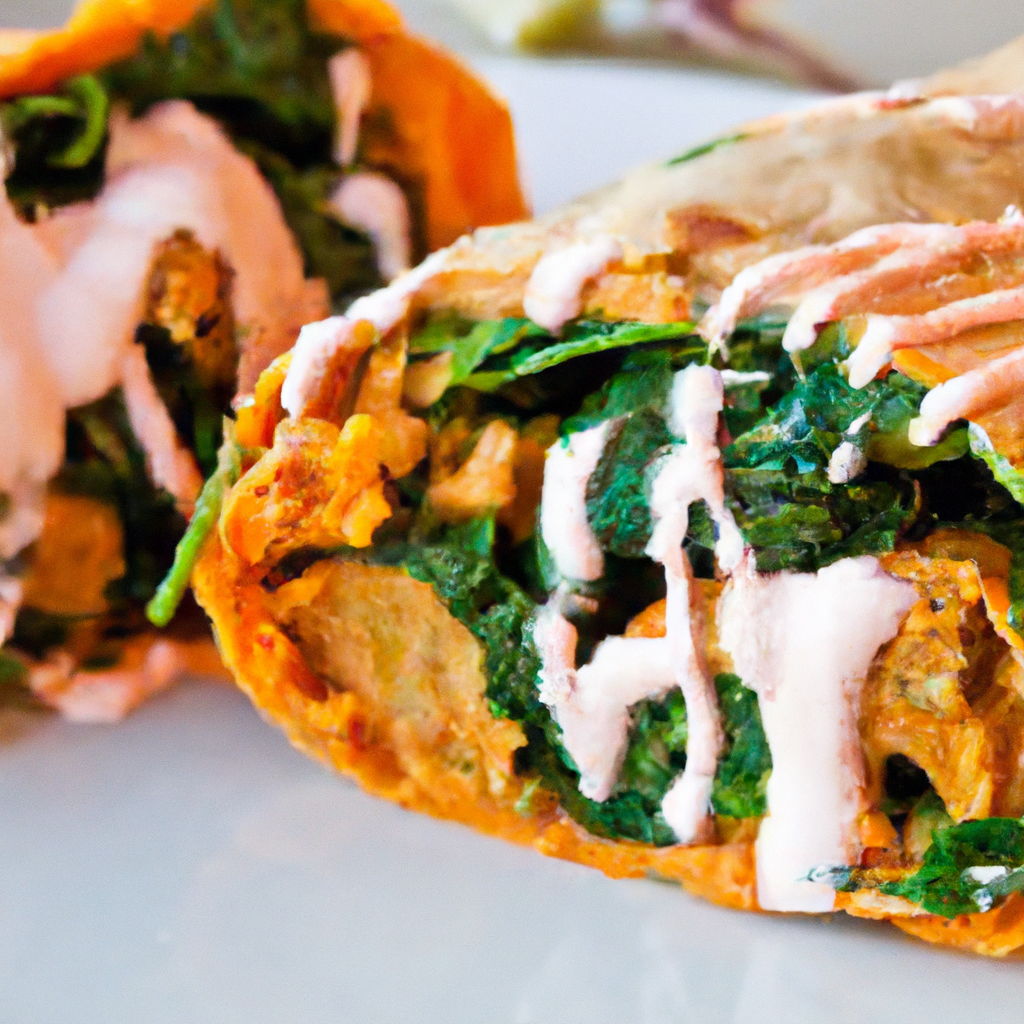 Roasted Sweet Potato And Spinach Burritos