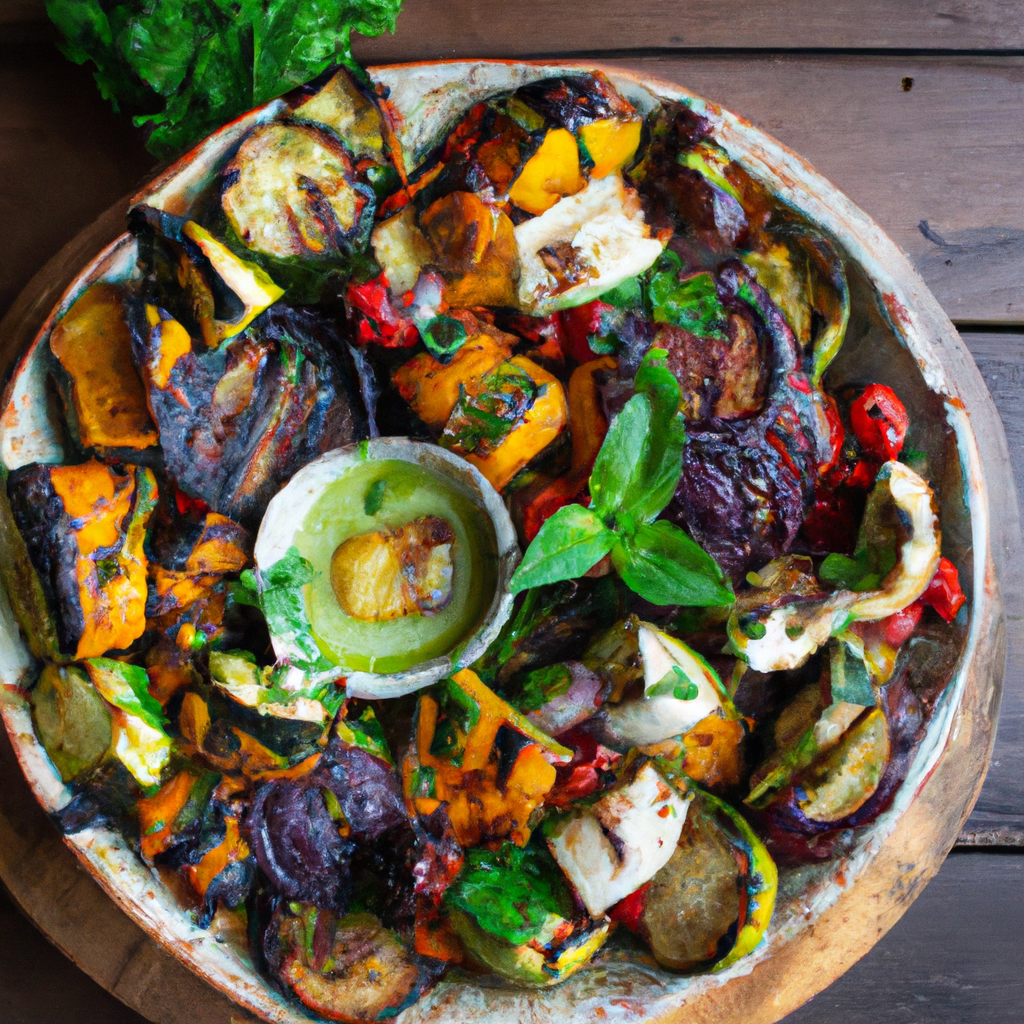 Grilled Vegetables With Tahini Sauce