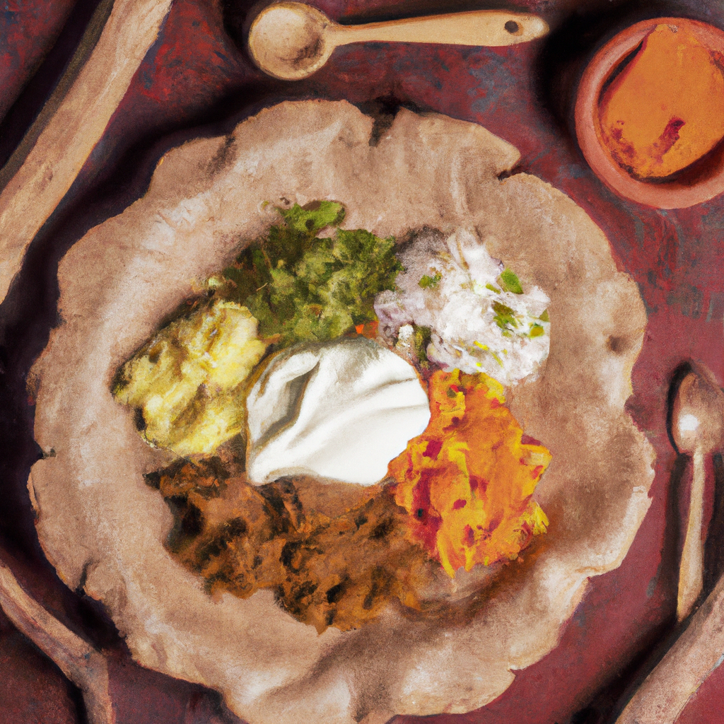 Atkilt Fitfit Bet Ayib Vegetable Stew With Injera And Cottage Cheese
