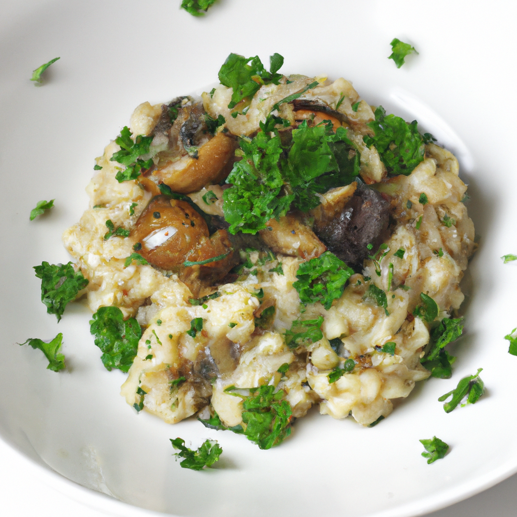 Mushroom And Garlic Risotto