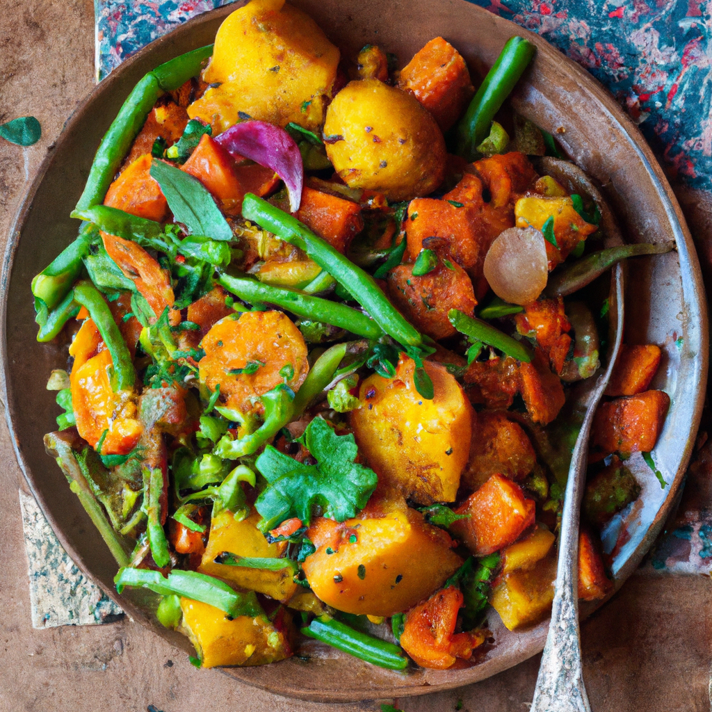 Atkilt Fitfit Vegetable Stew With Injera