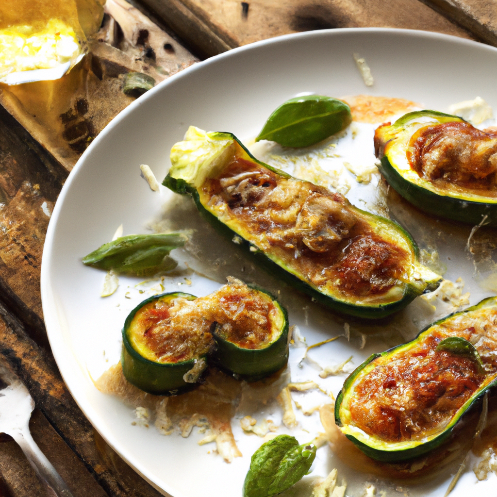 Baked Ratatouille Stuffed Zucchini