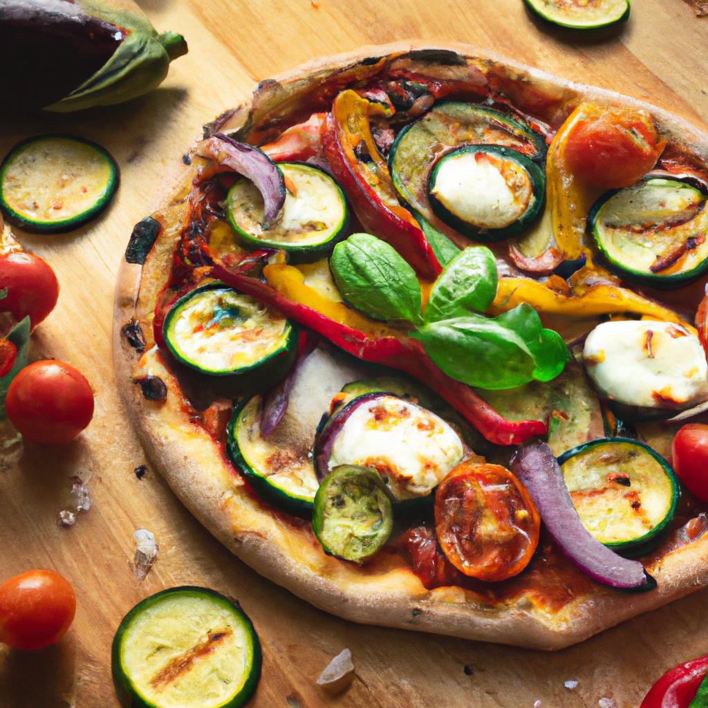 Grilled Vegetable And Halloumi Pizza