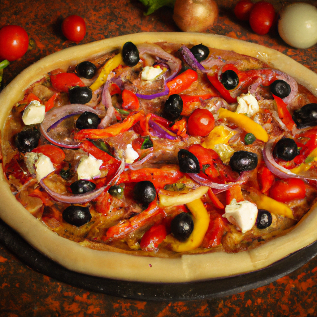 Mediterranean Vegetable And Olive Pizza