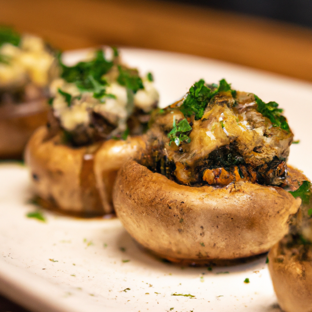 Feta And Olive Stuffed Mushrooms