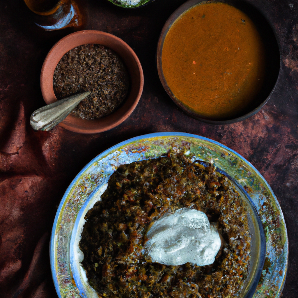 Misir Fitfit Bet Ayib Lentil Stew With Injera And Cottage Cheese