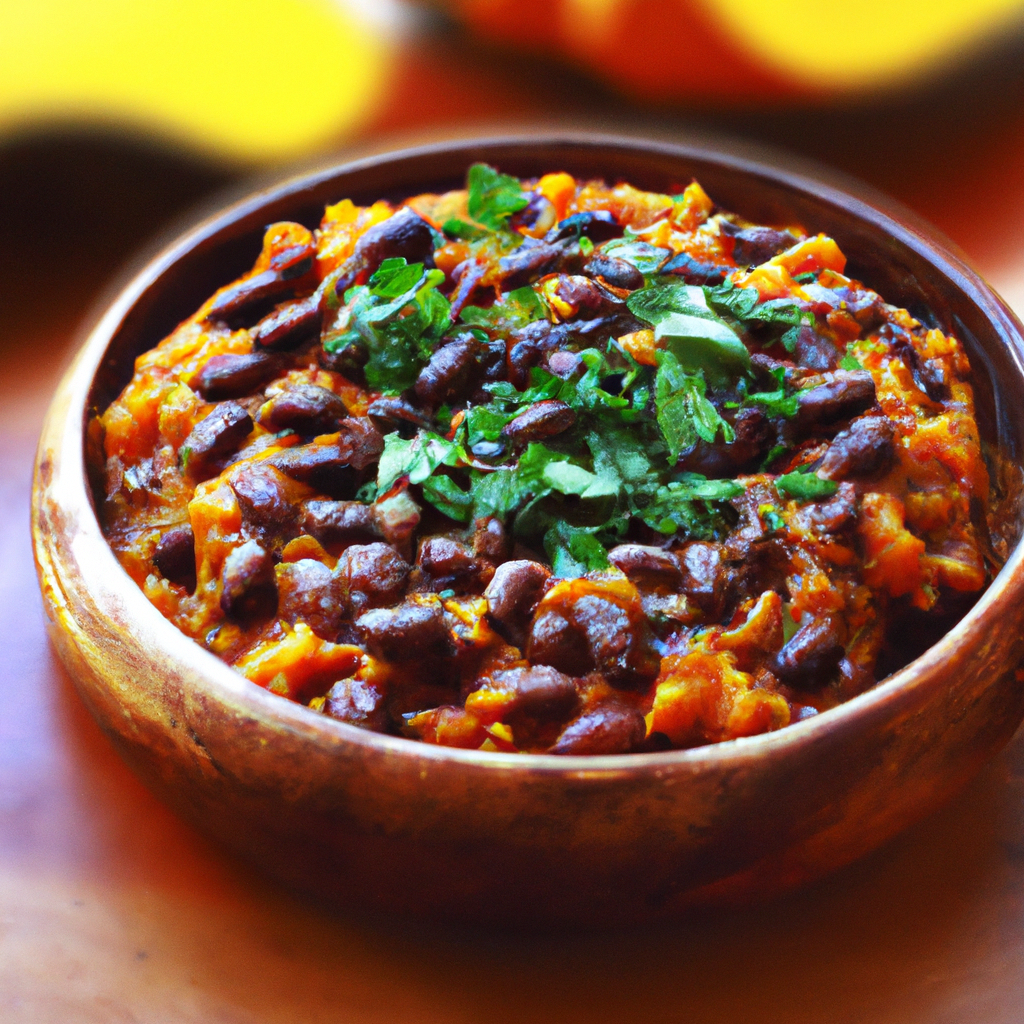 Feij&atilde;o Com Molho De Ab&oacute;bora E Coentro Beans In Pumpkin And Cilantro Sauce