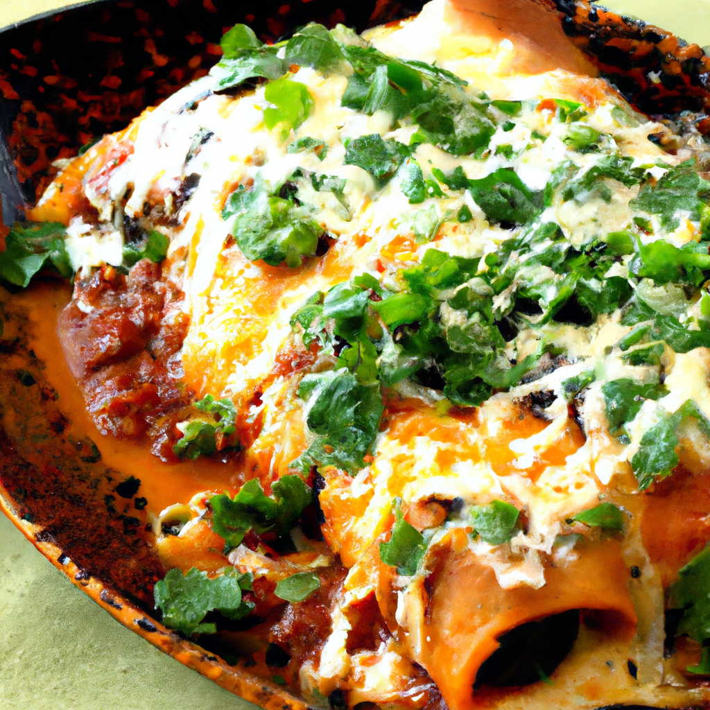 Roasted Poblano And Spinach Enchiladas