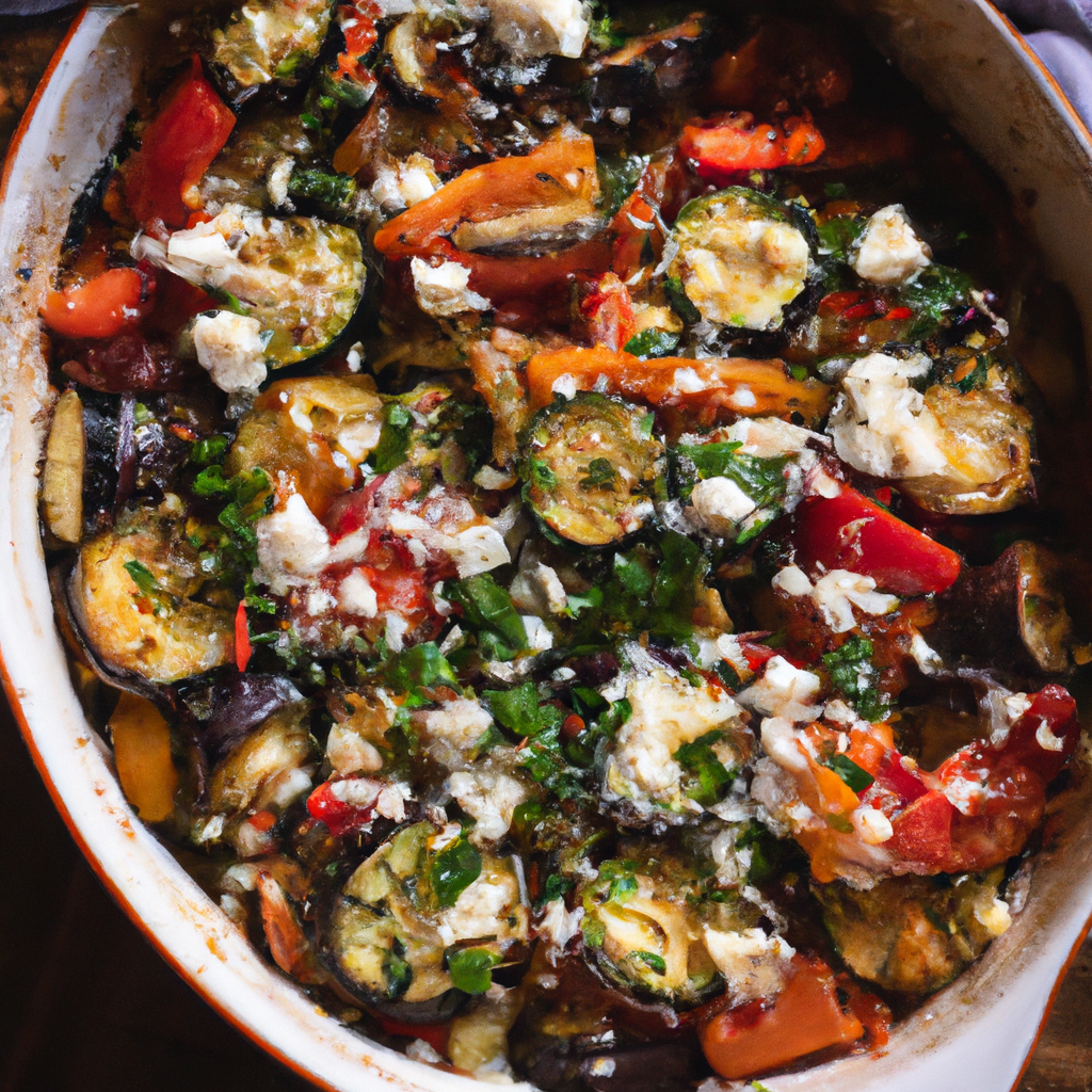 Roasted Vegetable And Feta Casserole