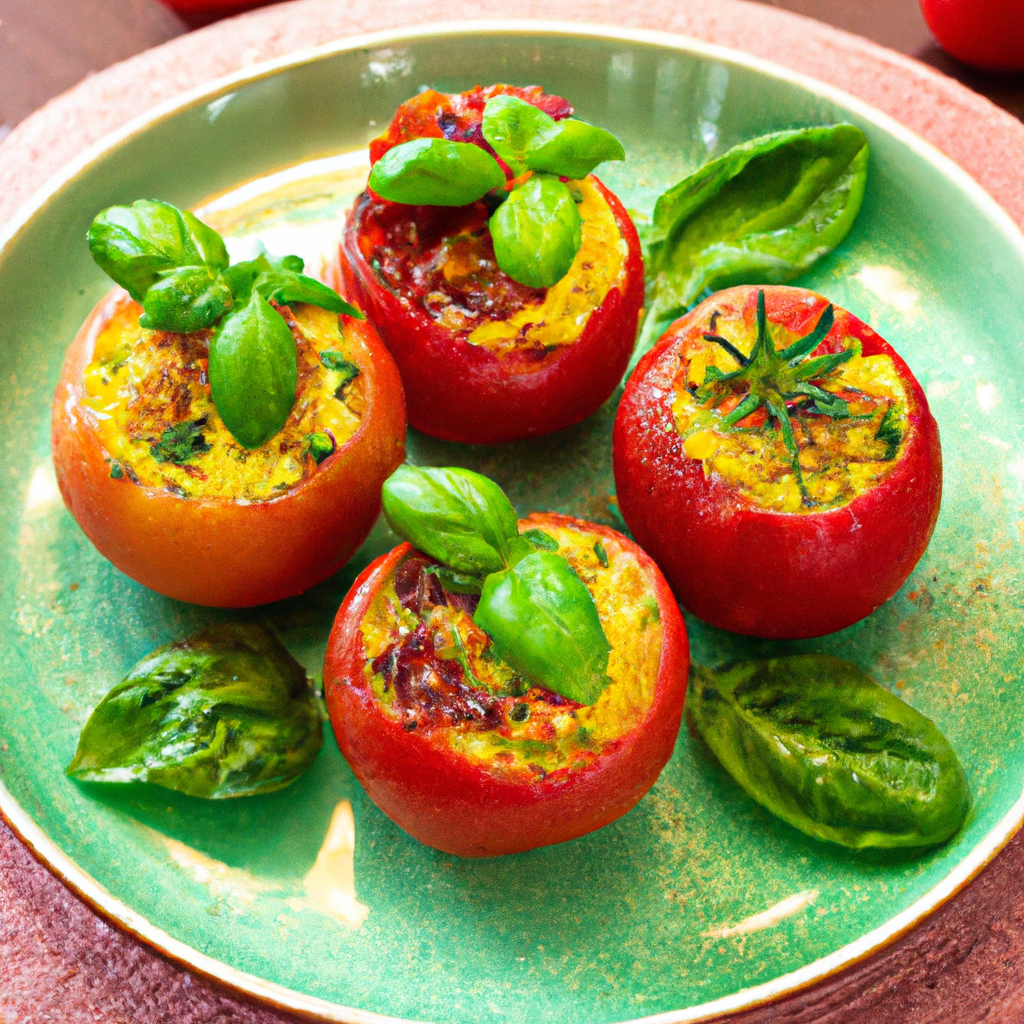 Roasted Vegetable And Herb Stuffed Tomatoes