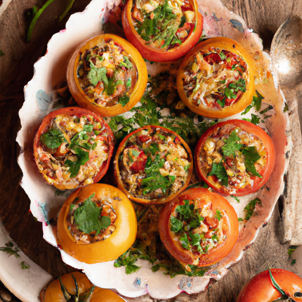 Stuffed Tomatoes With Rice And Herbs