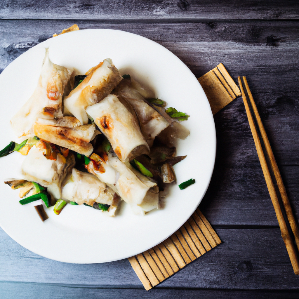 Vietnamese Banh Cuon With Tofu