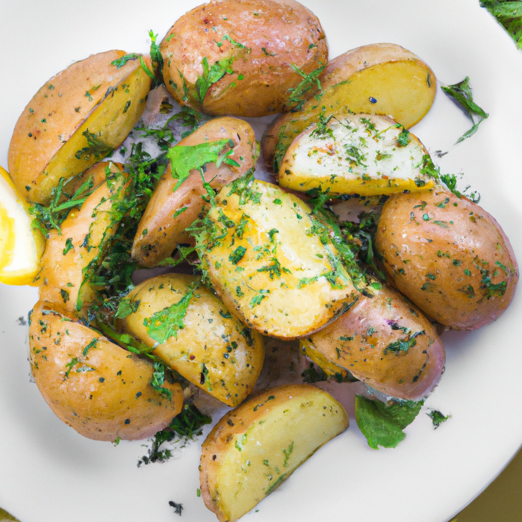 Greek Style Baked Potatoes With Oregano