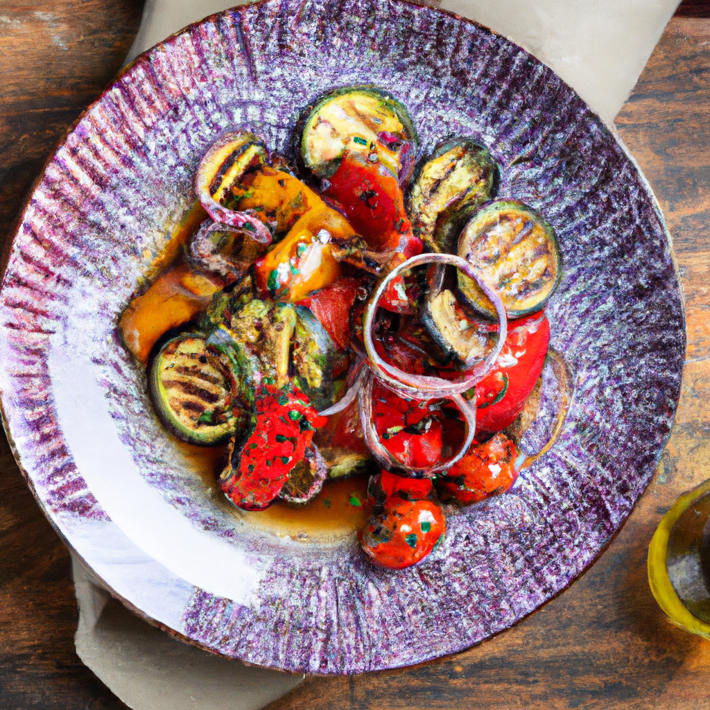 Grilled Vegetable And Tomato Salad