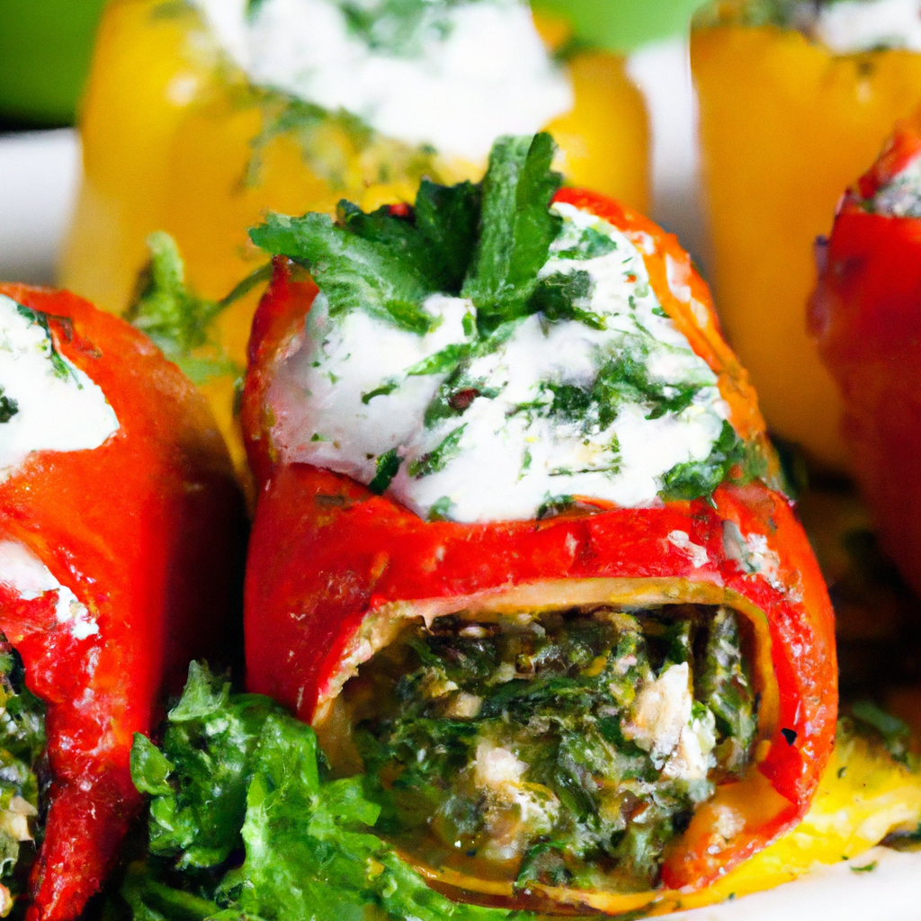Spanakopita Stuffed Peppers