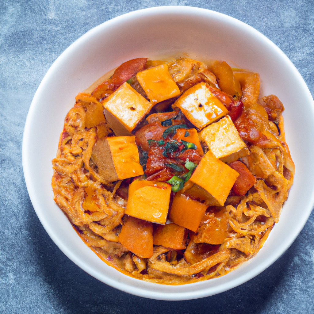 Spicy Gochujang Tofu Noodle Bowl