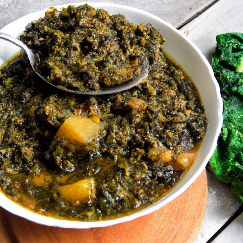 Gomen Fitfit Collard Green Stew With Injera