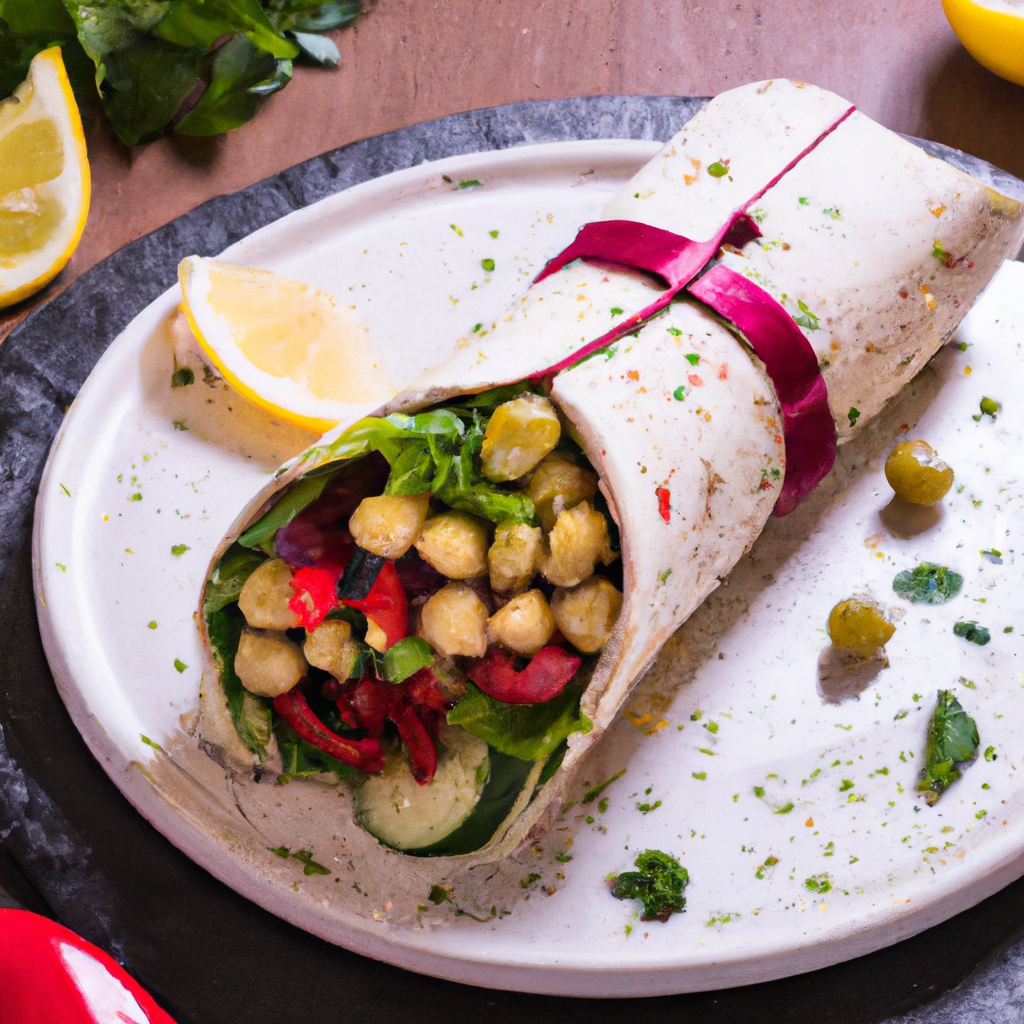 Mediterranean Vegetable And Hummus Wrap