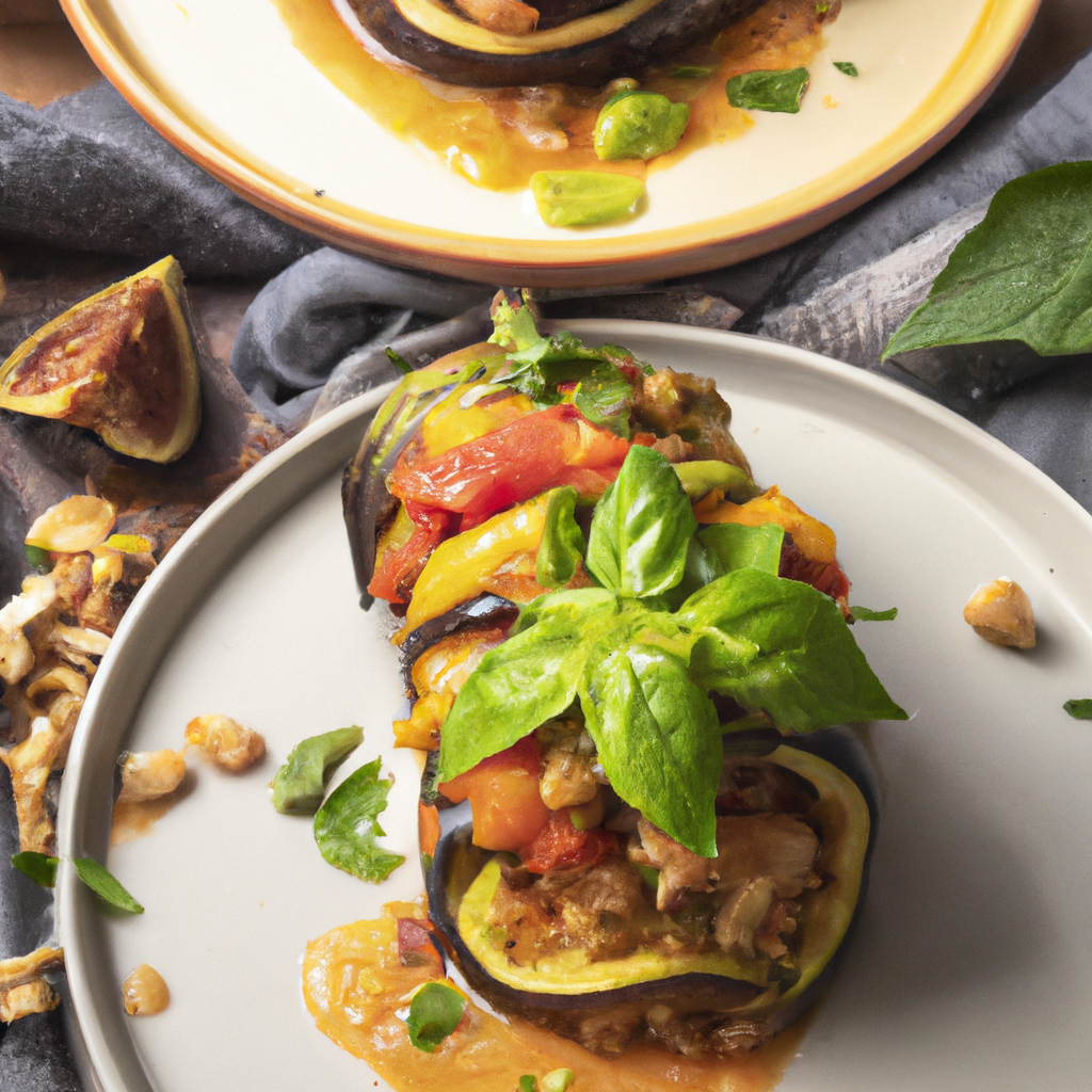 Ratatouille Stuffed Eggplant