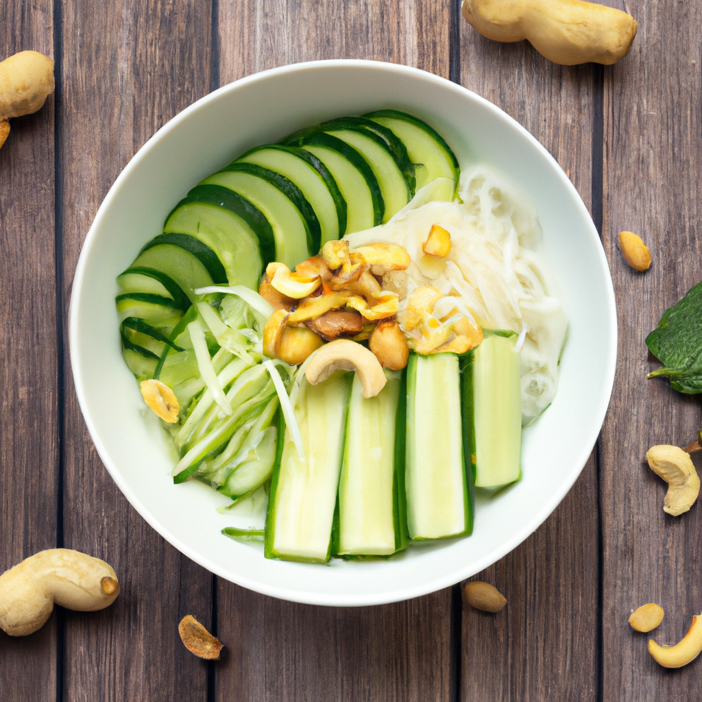 Vietnamese Cucumber And Peanut Noodle Bowl