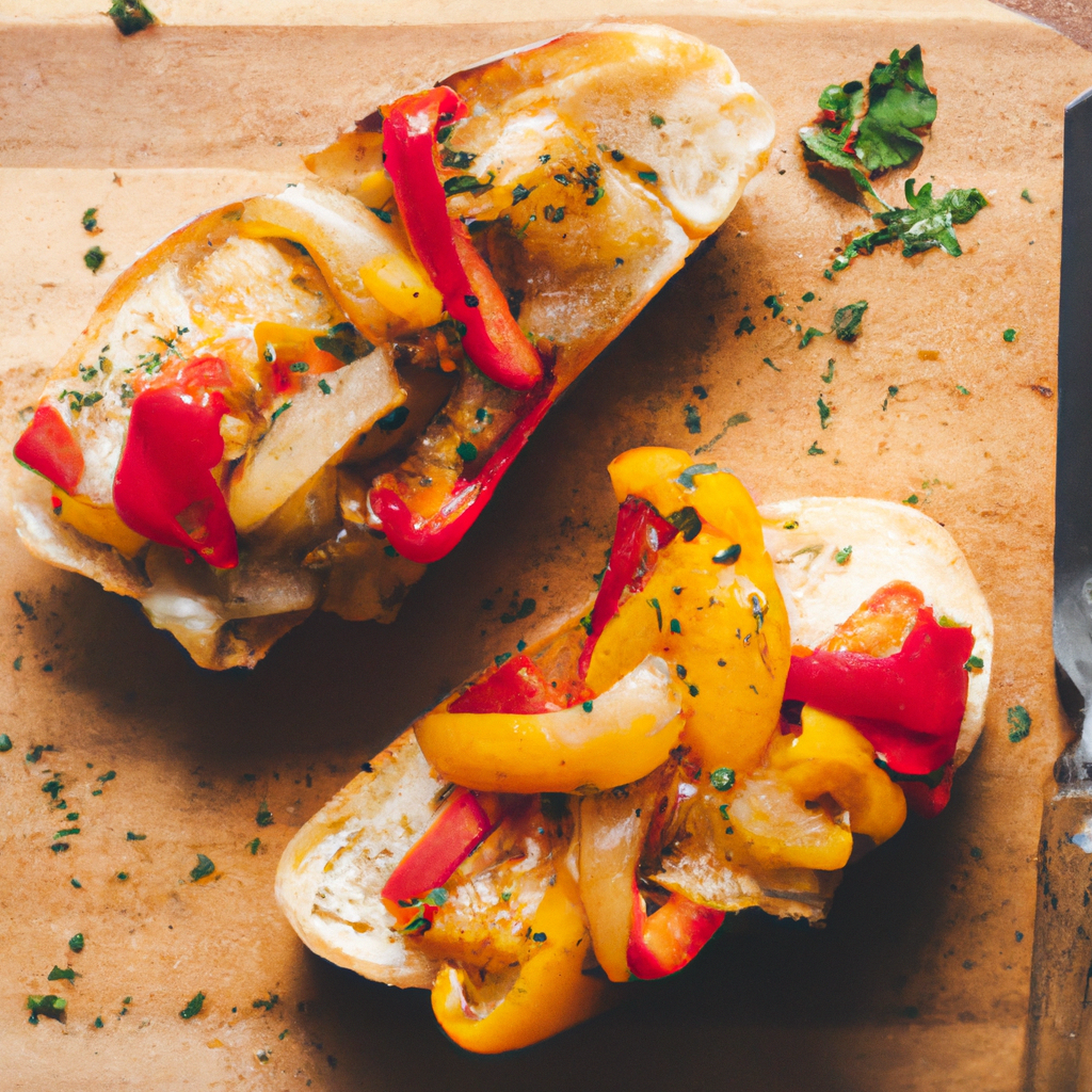 Pan Con Pimientos Y Queso Toast With Peppers And Cheese