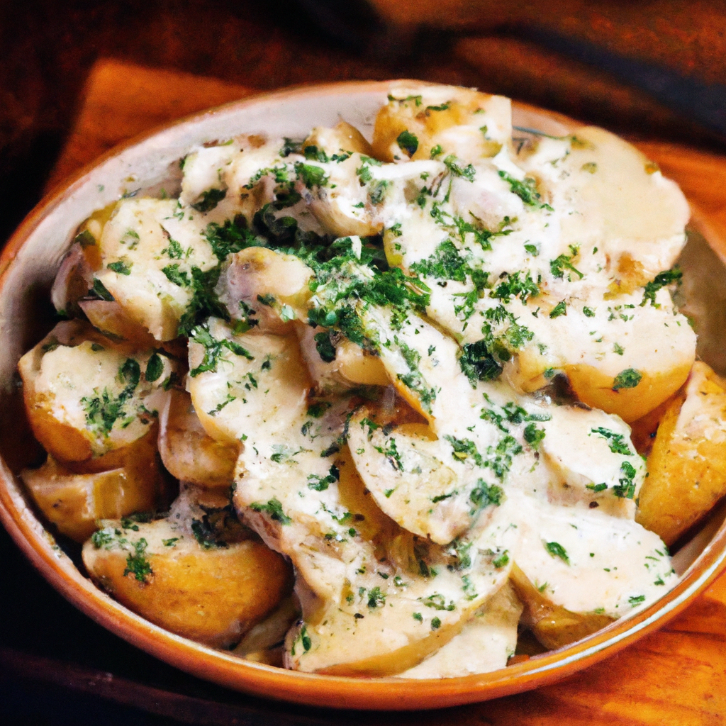 Patatas En Allioli Potatoes In Garlic Sauce