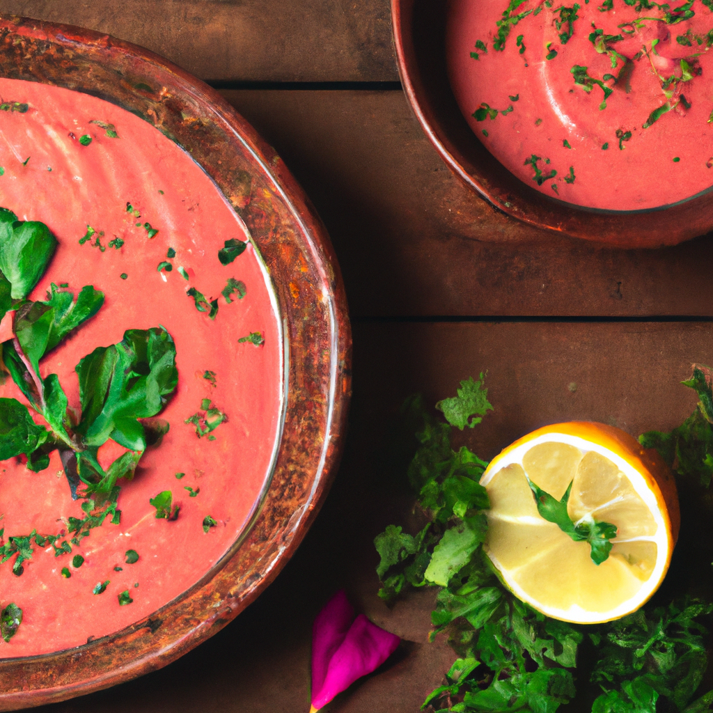 Moroccan Spiced Beet And Lentil Soup