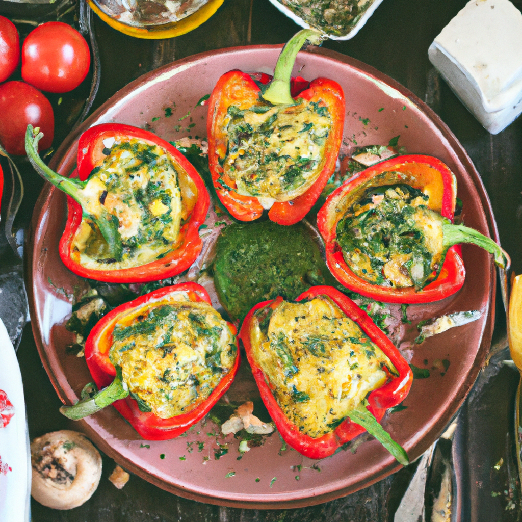 Spinach And Ricotta Stuffed Peppers