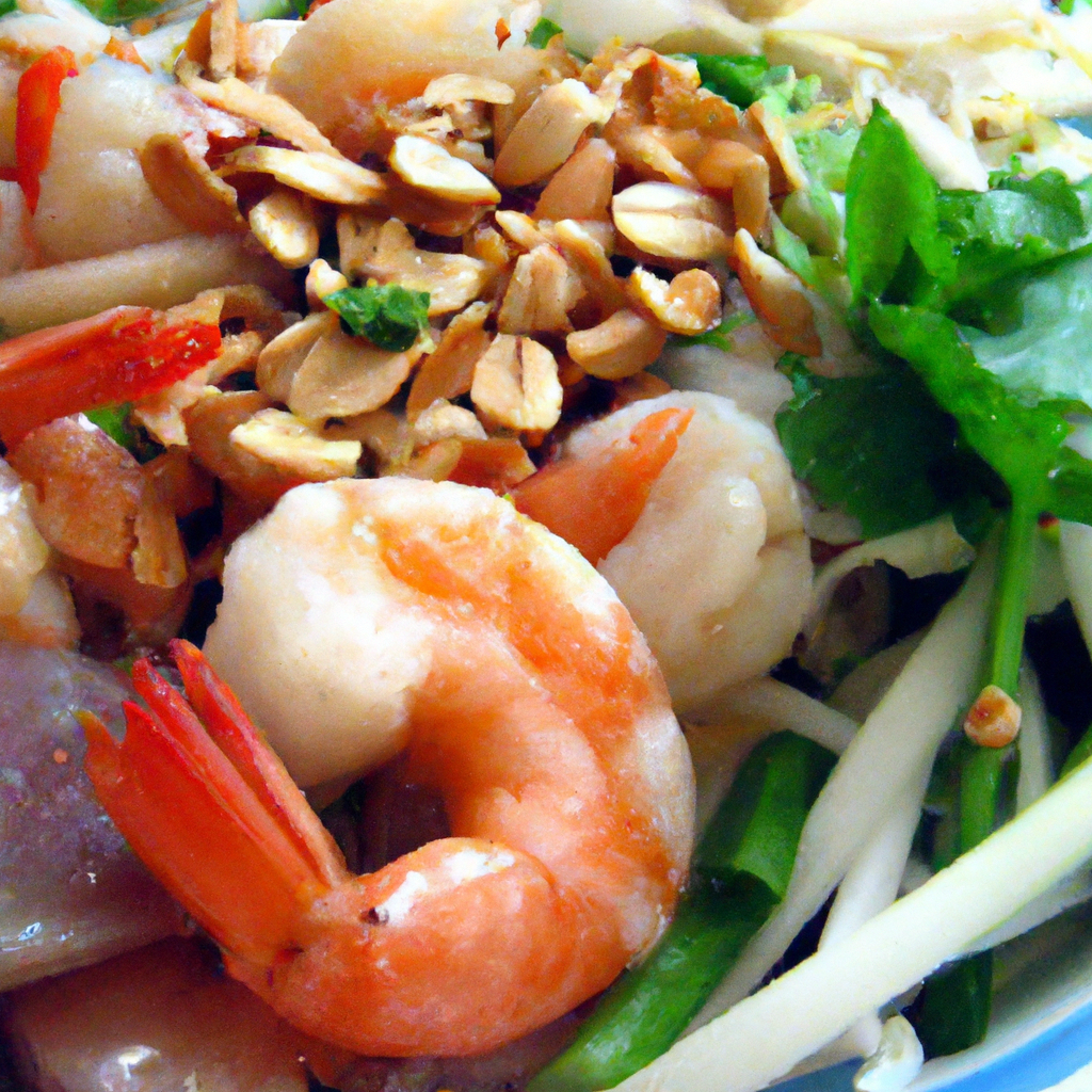 Vietnamese Rice Noodle Salad Bun Tom Thit Nuong