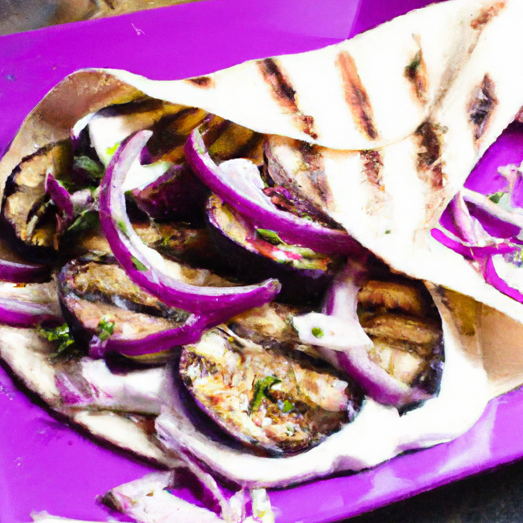 Grilled Eggplant And Halloumi Wrap