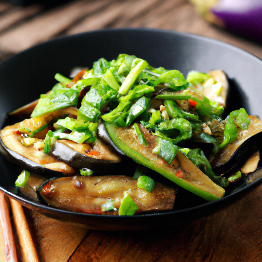 Spicy Eggplant And Green Bean Stir Fry